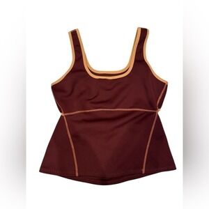 Fabletics Barrier Scuba Tank Women's Brown open back